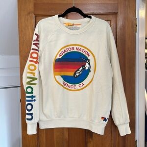 Aviator nation vintage white crew